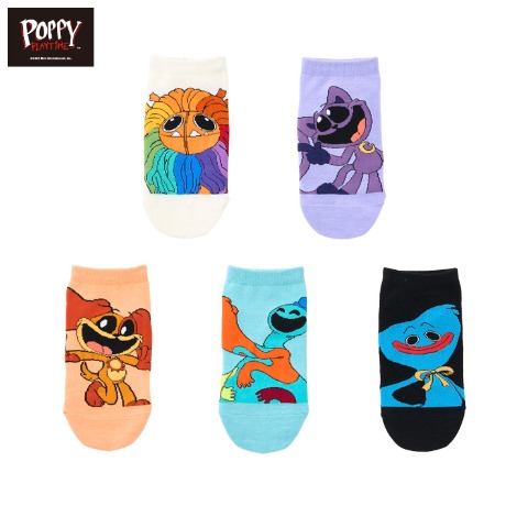 キッズ　5足組ソックス（19-24cm・Poppy Playtime）