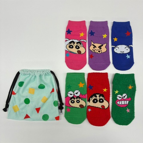 キッズ　6足組ソックス（19-24cm・クレヨンしんちゃん）