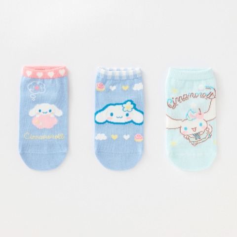 キッズ　6足組スニーカーインソックス（15-20cm・シナモロール）