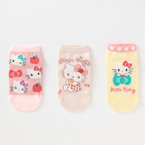 キッズ　6足組スニーカーインソックス（15-20cm・ハローキティ）