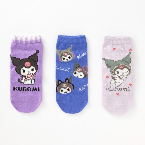 キッズ　6足組スニーカーインソックス（19-24cm・クロミ）