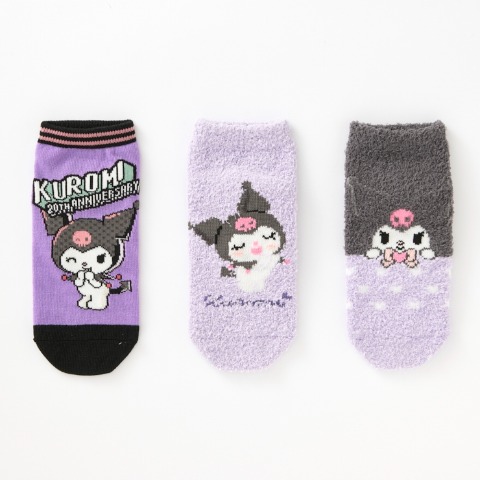 キッズ　6足組スニーカーインソックス（19-24cm・クロミ）