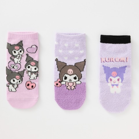 キッズ　6足組スニーカーインソックス（19-24cm・クロミ）