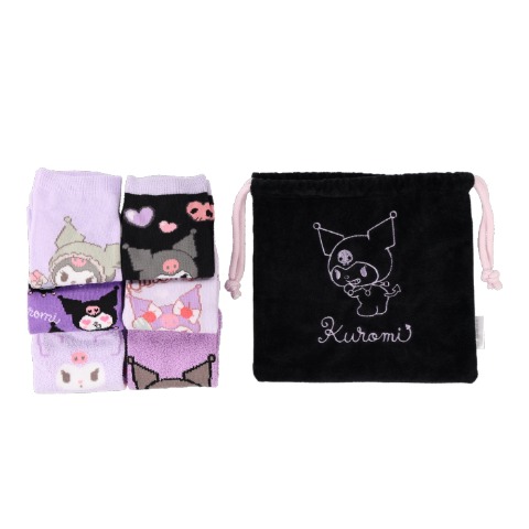 キッズ　6足組スニーカーインソックス（19-24cm・クロミ）