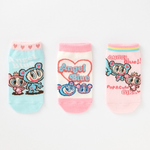 キッズ　6足組スニーカーインソックス（15-20cm・エンジェルブルー）