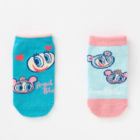 キッズ　6足組スニーカーインソックス（15-20cm・エンジェルブルー）