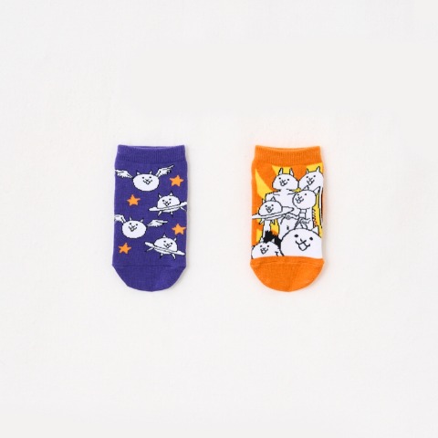 キッズ　5足組スニーカーインソックス（15-20cm・にゃんこ大戦争）