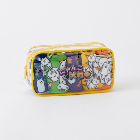 キッズ　5足組スニーカーインソックス（15-20cm・にゃんこ大戦争）