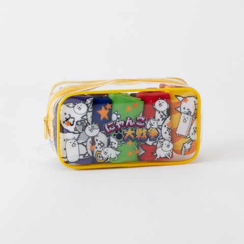 キッズ　5足組スニーカーインソックス（15-20cm・にゃんこ大戦争）