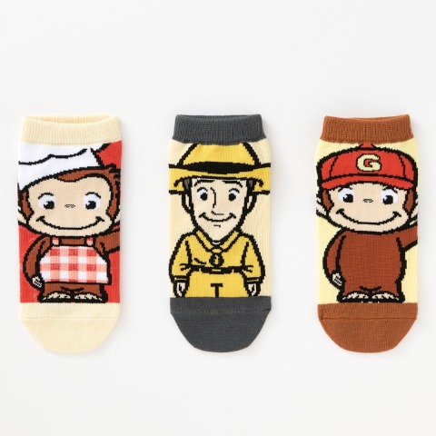 キッズ　6足組ソックス（15-20cm・おさるのジョージ）