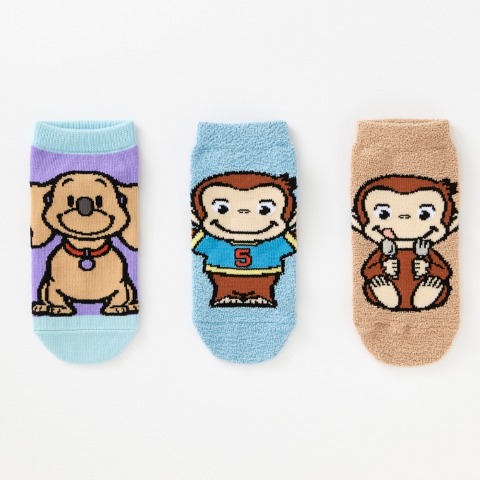 キッズ　6足組ソックス（15-20cm・おさるのジョージ）