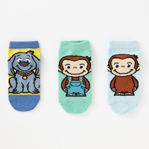 キッズ　6足組ソックス（15-20cm・おさるのジョージ）