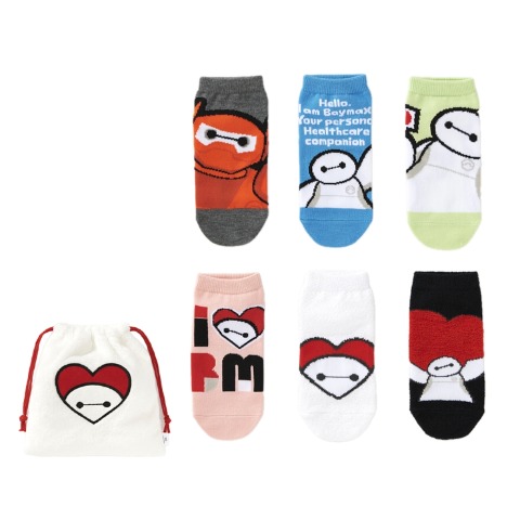 キッズ　6足組ソックス（15-20cm・ベイマックス）
