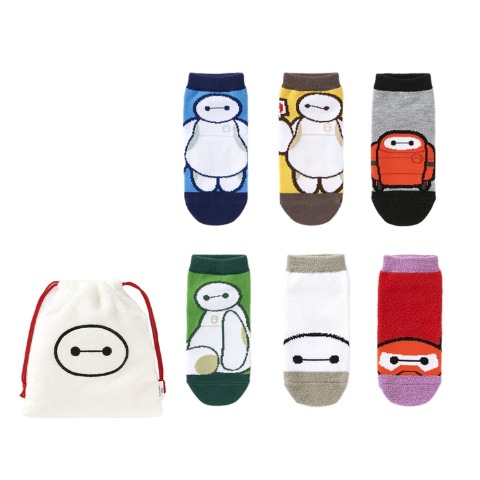 キッズ　6足組ソックス（15-20cm・ベイマックス）