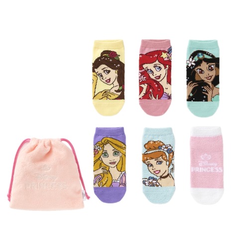 キッズ　6足組ソックス（15-20cm・ディズニープリンセス）