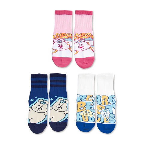 キッズ クォーターソックス 3足組（んぽちゃむ）