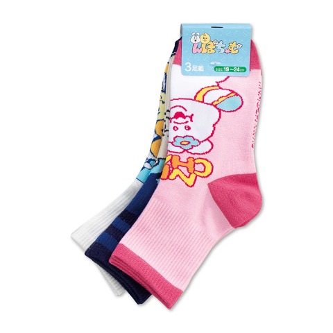 キッズ クォーターソックス 3足組（んぽちゃむ）