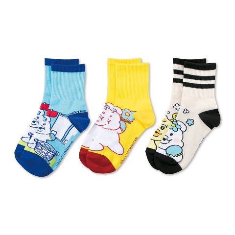 キッズ クォーターソックス 3足組（んぽちゃむ）