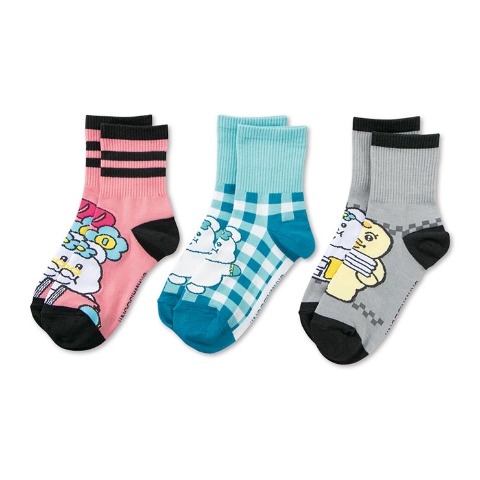 キッズ クォーターソックス 3足組（んぽちゃむ）