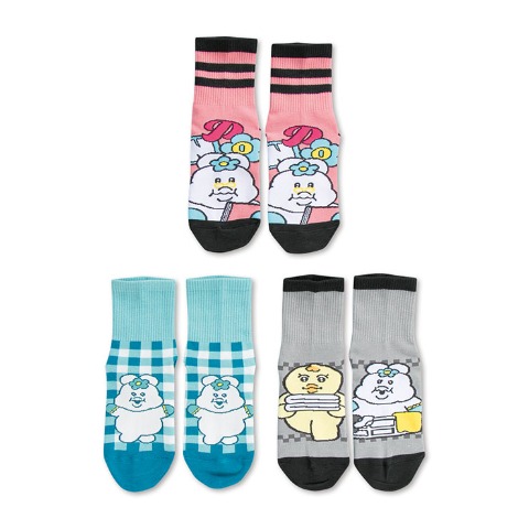 キッズ クォーターソックス 3足組（んぽちゃむ）