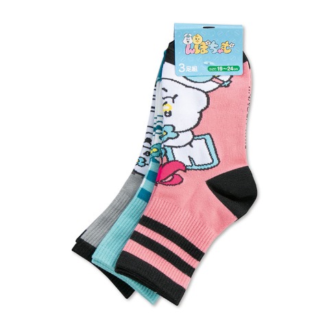 キッズ クォーターソックス 3足組（んぽちゃむ）
