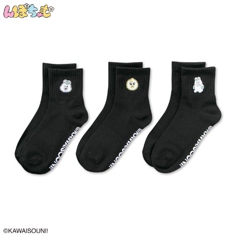キッズ クォーターソックス 3足組（んぽちゃむ）