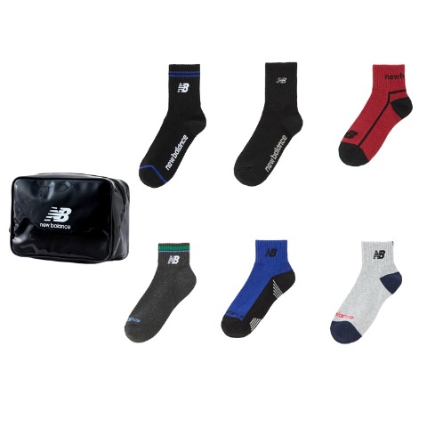 キッズ　ブランドソックス　ハッピーバッグ　6点セット（21-23・23-25cm　ニューバランス）