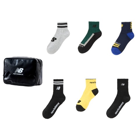 キッズ　ブランドソックス　ハッピーバッグ　6点セット（21-23・23-25cm　ニューバランス）