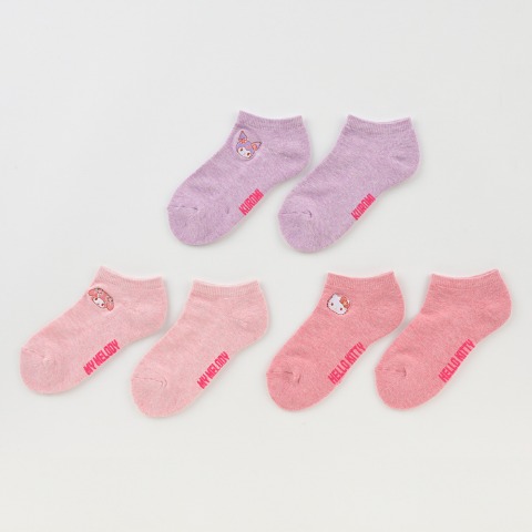 キッズ　3足組ソックス（19-24cm・サンリオキャラクターズ）