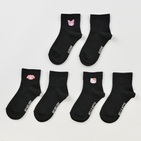 キッズ　3足組ソックス（19-24cm・サンリオキャラクターズ）