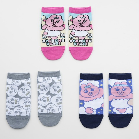 キッズ　スニーカーインソックス 3足組（おぱんちゅうさぎ）