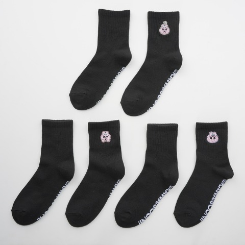 キッズ　クォーター丈ソックス 3足組（おぱんちゅうさぎ）