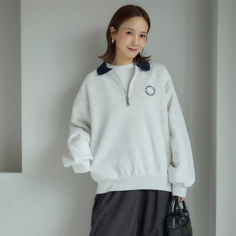 レディース　ハーフジップトレーナー（田中里奈）