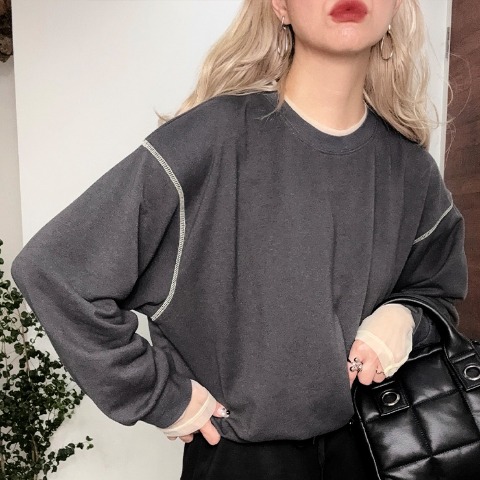 レディース　裏毛配色トレーナー（おなつ）