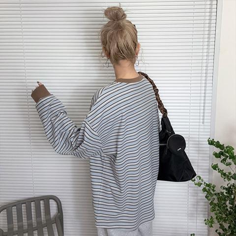 レディース　ボーダー配色プルオーバー（おなつ）