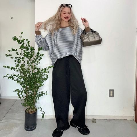 レディース　ボーダー配色プルオーバー（おなつ）