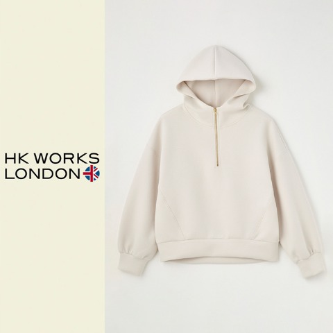 レディース　ハーフジップパーカ（HK WORKS LONDON）