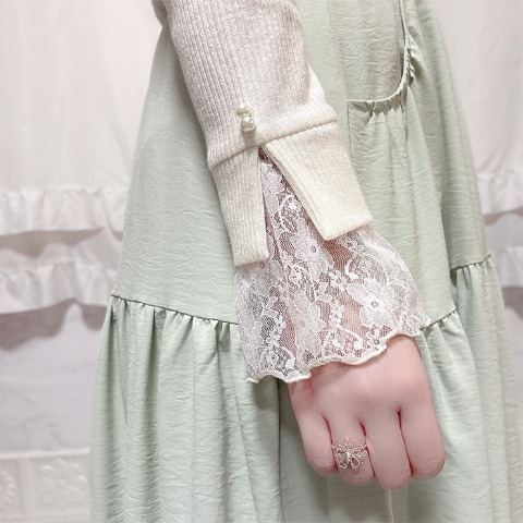 レディース　袖レースプルオーバー（Coco）