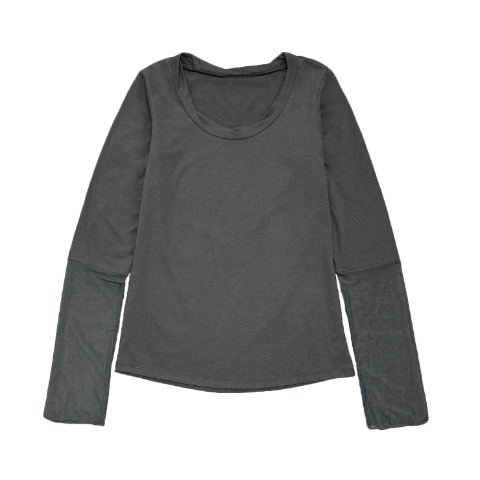 レディース　袖シアープルオーバー（西山茉希）