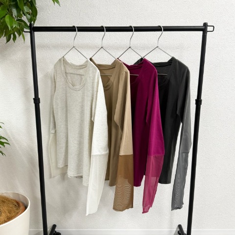 レディース　袖シアープルオーバー（西山茉希）