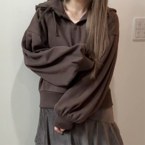 レディース　裏起毛ジップパーカ（まんちゃん）