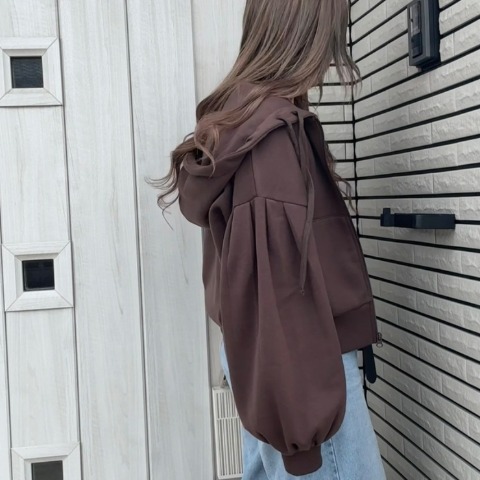 レディース　裏起毛ジップパーカ（まんちゃん）