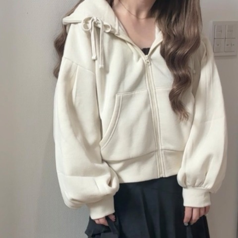 レディース　裏起毛ジップパーカ（まんちゃん）