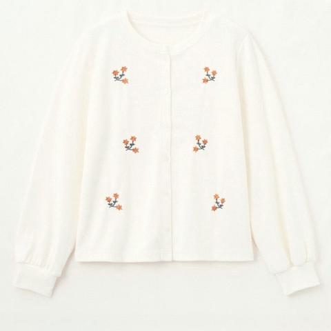 レディース　刺しゅう使いカーディガン（きなこっこ）