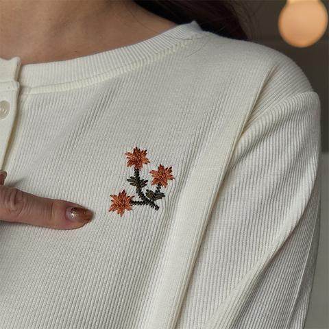 レディース　刺しゅう使いカーディガン（きなこっこ）