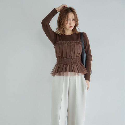 レディース　ニットプルオーバー（田中里奈）