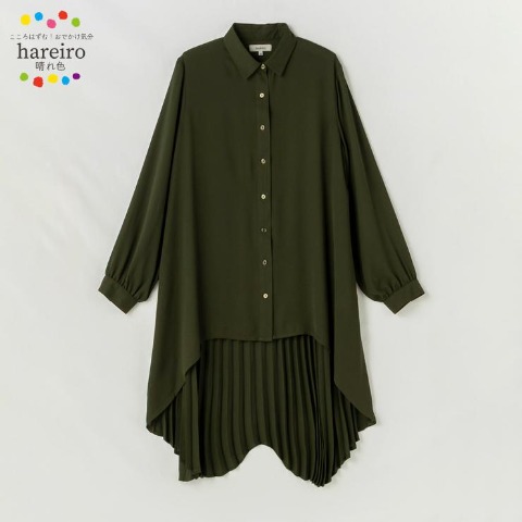 レディース　バックプリーツシャツ（hareiro）