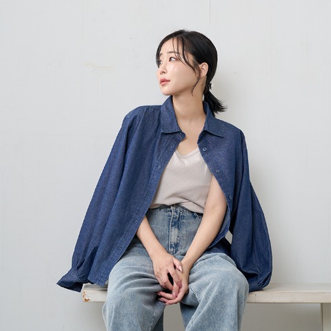 レディース　デニムブラウス（休井美郷）