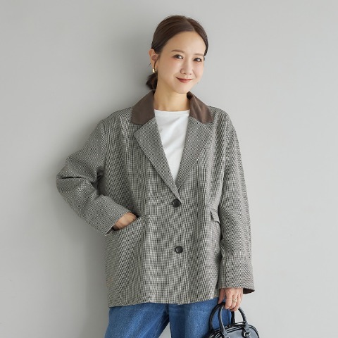 レディース　チェックジャケット(田中里奈)