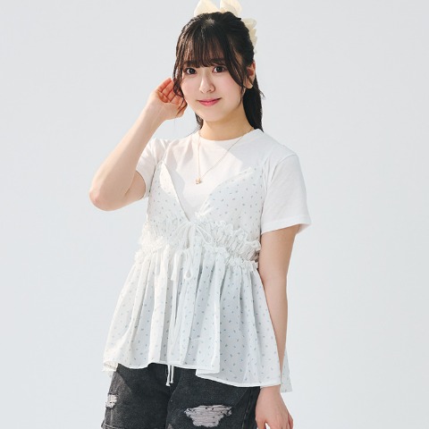 レディース　小花柄キャミ+プルオーバー（今日、好きになりました。）
